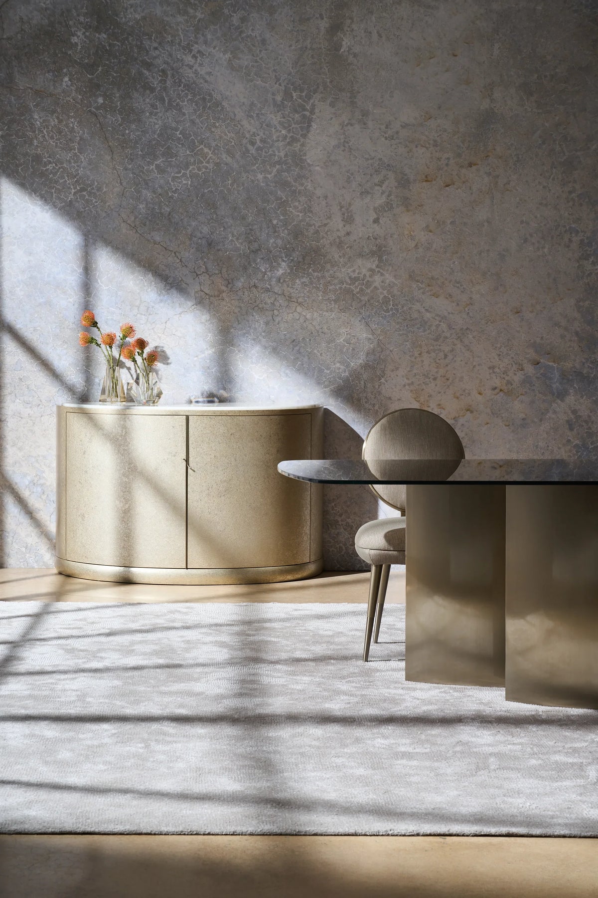 Caracole Apollo Dining Chair – room setting – Lusso Furniture Miami