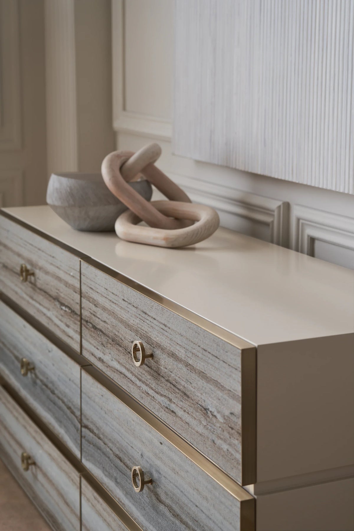 Caracole Bedrock Dresser – side view – Lusso Furniture Miami