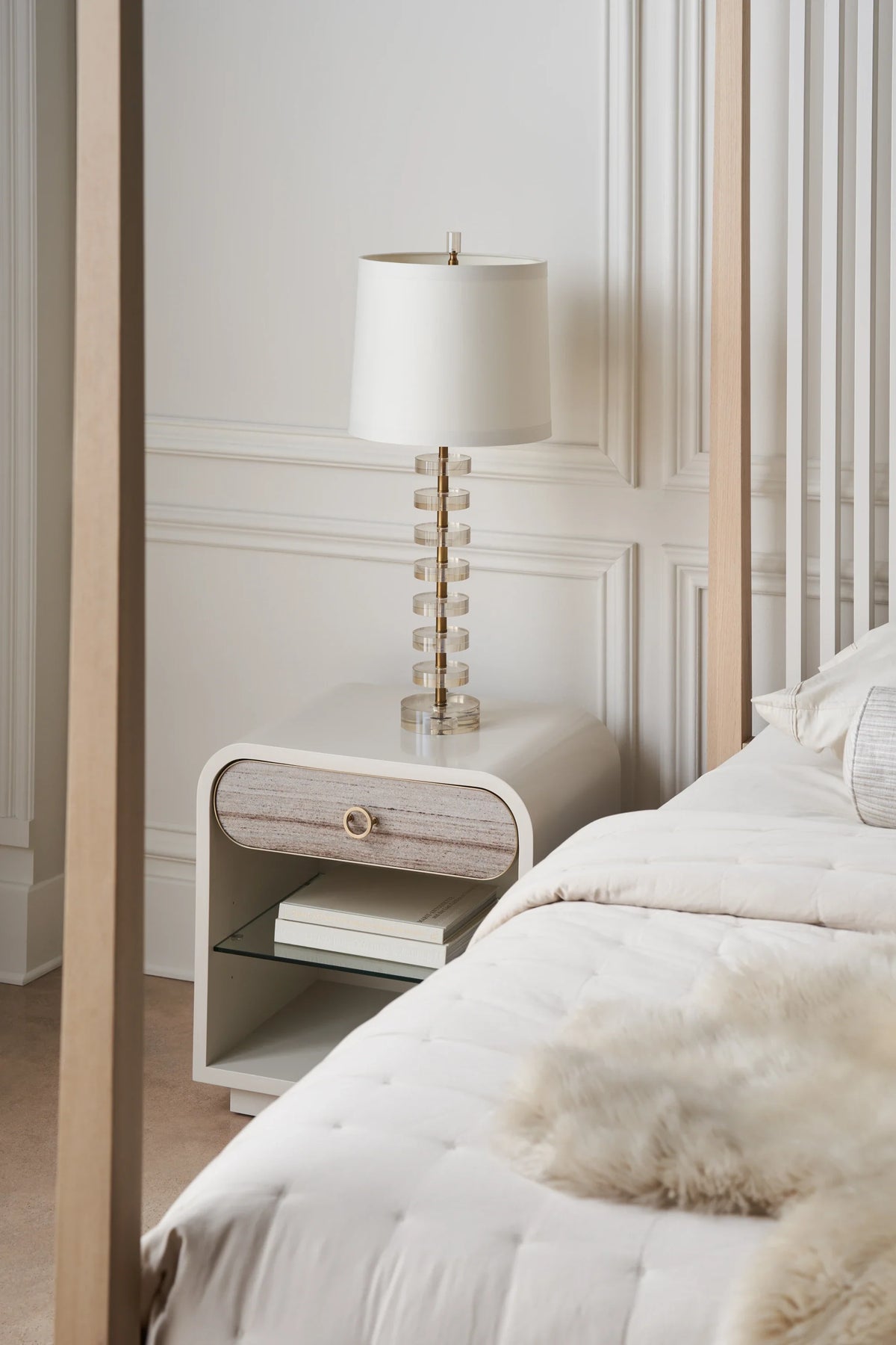 Caracole Quarry Nightstand – angle view – Lusso Furniture Miami