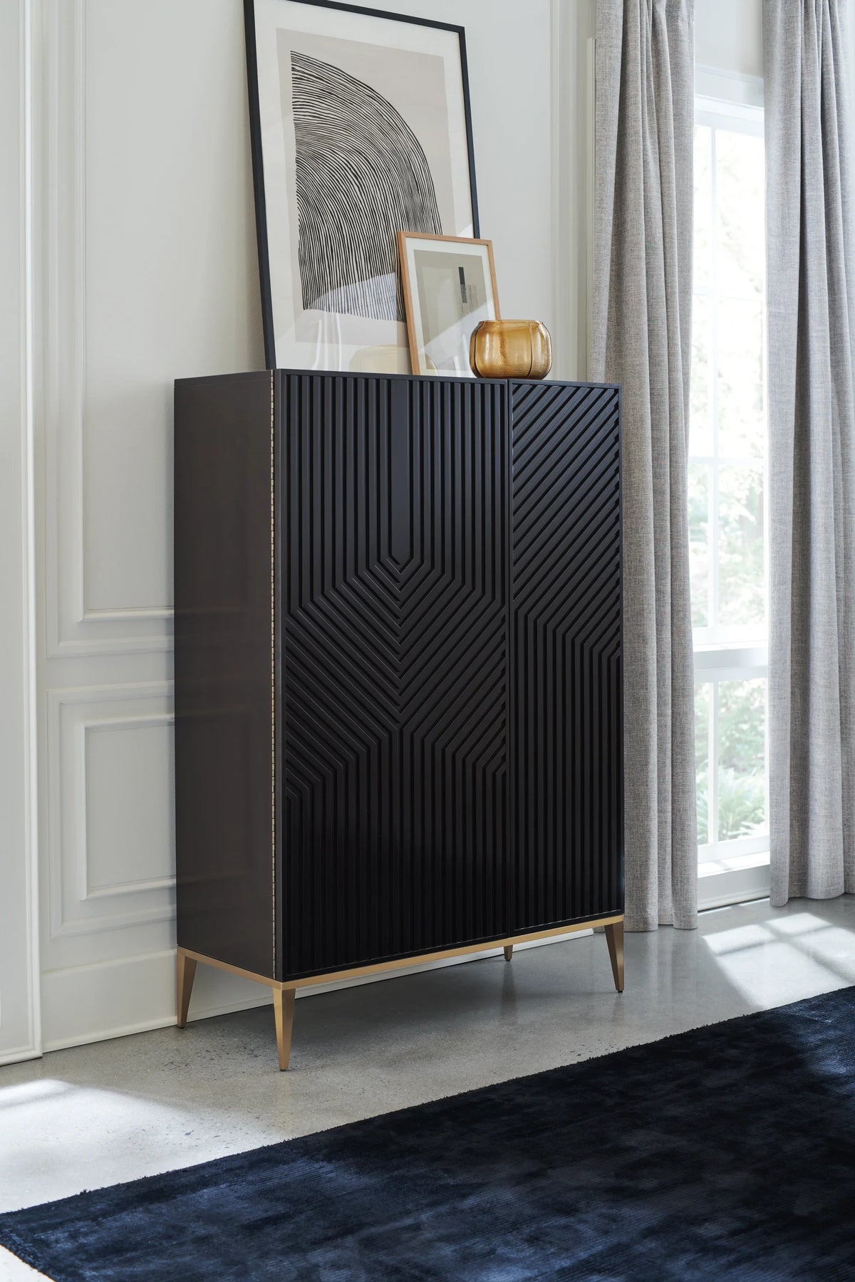 Caracole Out of Line Armoire – side view – Lusso Furniture Miami