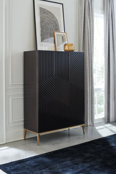 Caracole Out of Line Armoire – side view – Lusso Furniture Miami