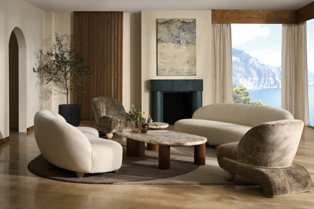 Caracole Tulum Sofa – angle view – Lusso Furniture Miami