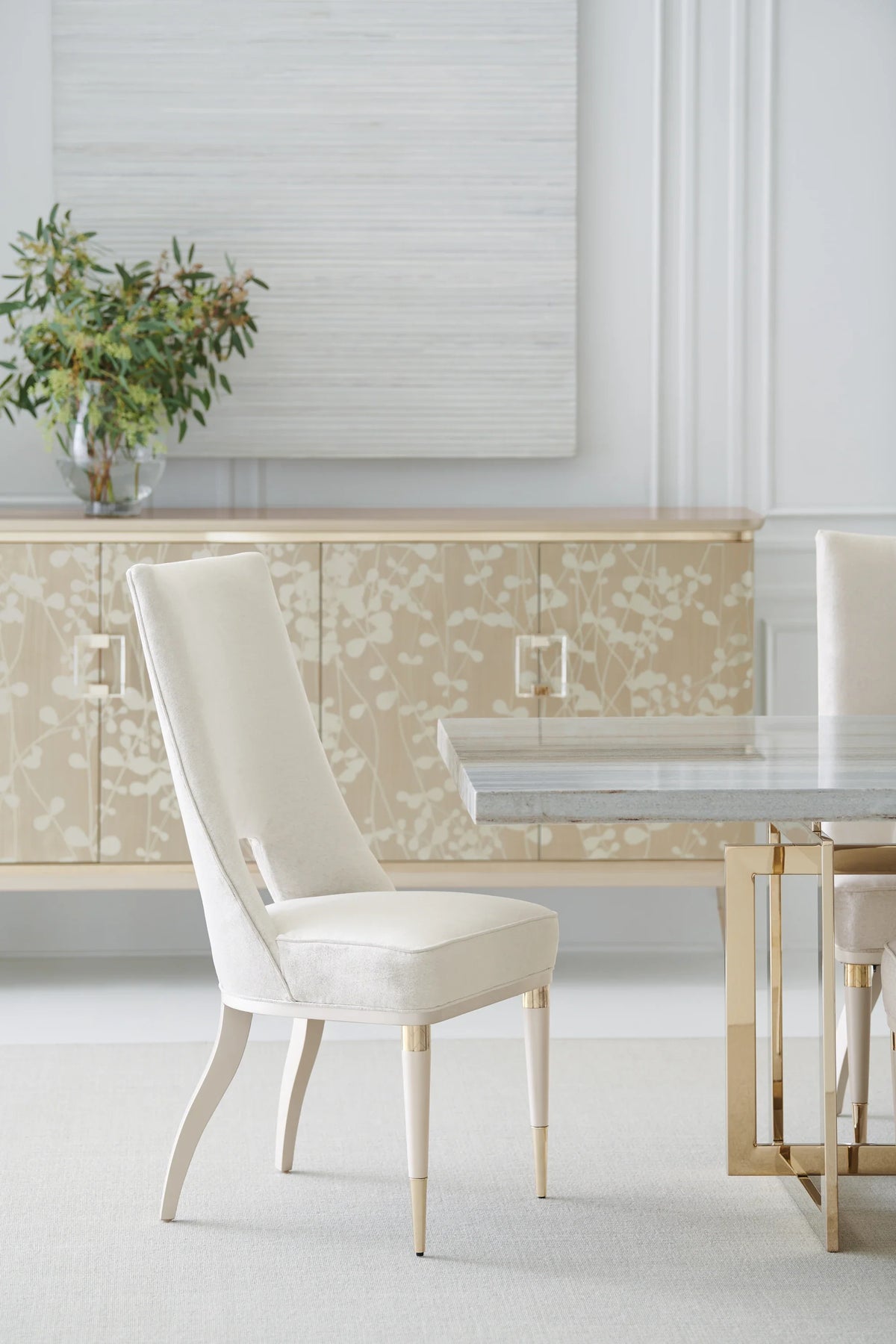 Caracole Guest of Honor Dining Chair – angle view – Lusso Furniture Miami