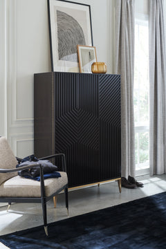 Caracole Out of Line Armoire – angle view – Lusso Furniture Miami