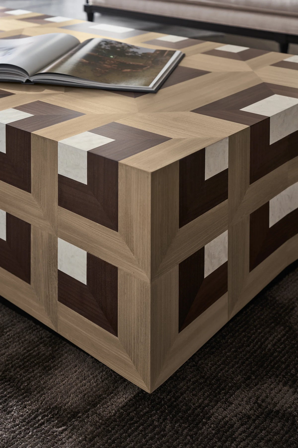 Caracole Illusion Cocktail Table – side view – Lusso Furniture Miami