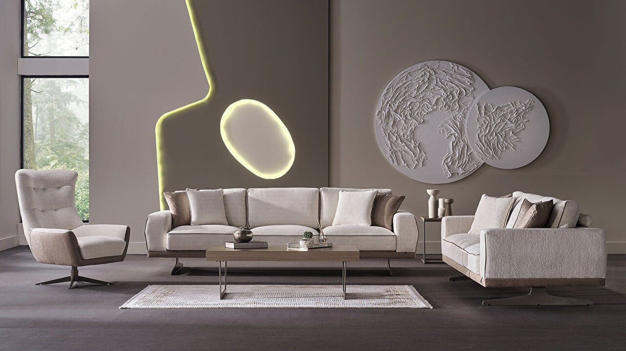 Ravelly Living Room Set (Beatto White) – Living Room Set | Lusso Furniture (view 2)