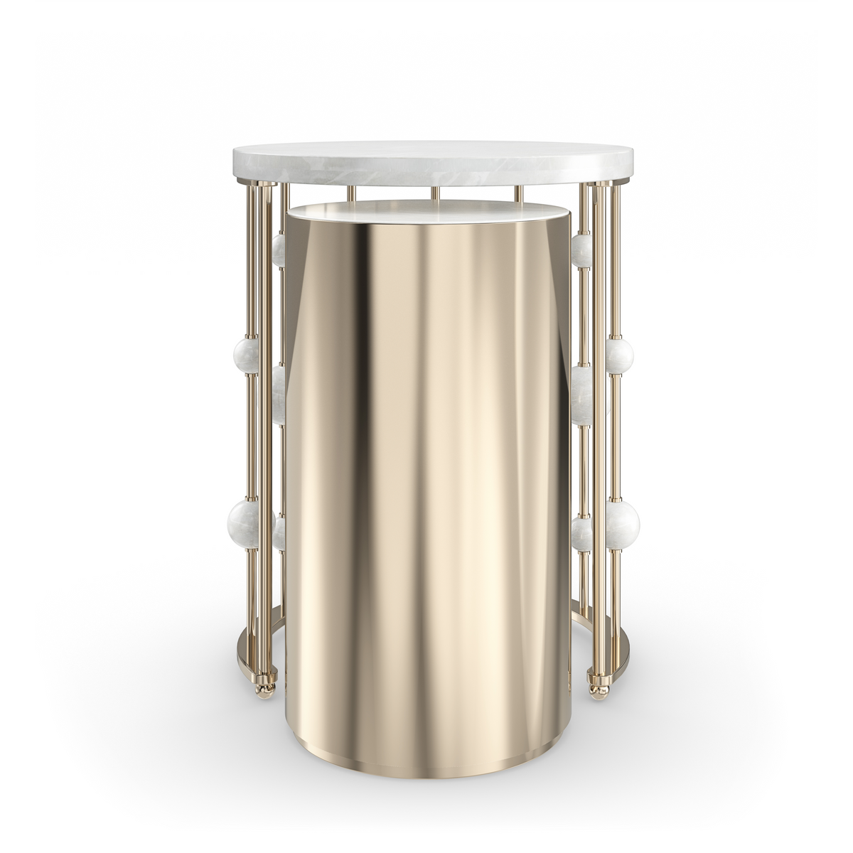 Caracole Orbit Nesting Accent Table – front view – Lusso Furniture Miami