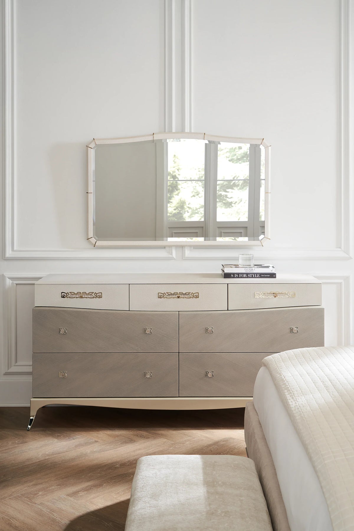 Caracole Tempo Dresser – angle view – Lusso Furniture Miami