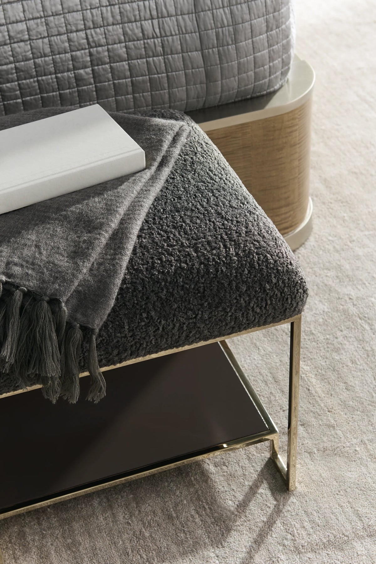 Caracole Thoroughly Modern Ottoman – back view – Lusso Furniture Miami