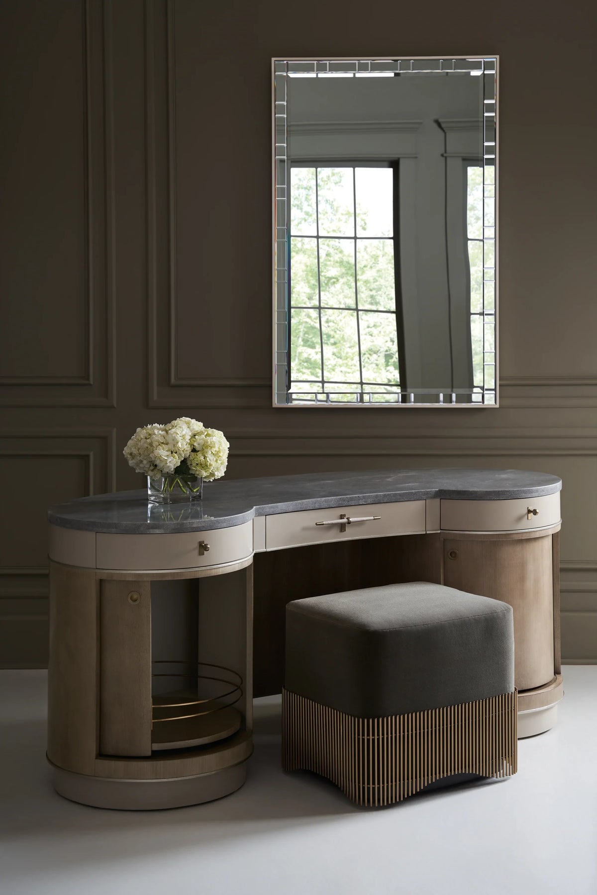 Caracole Vanity Fair Console Table – angle view – Lusso Furniture Miami