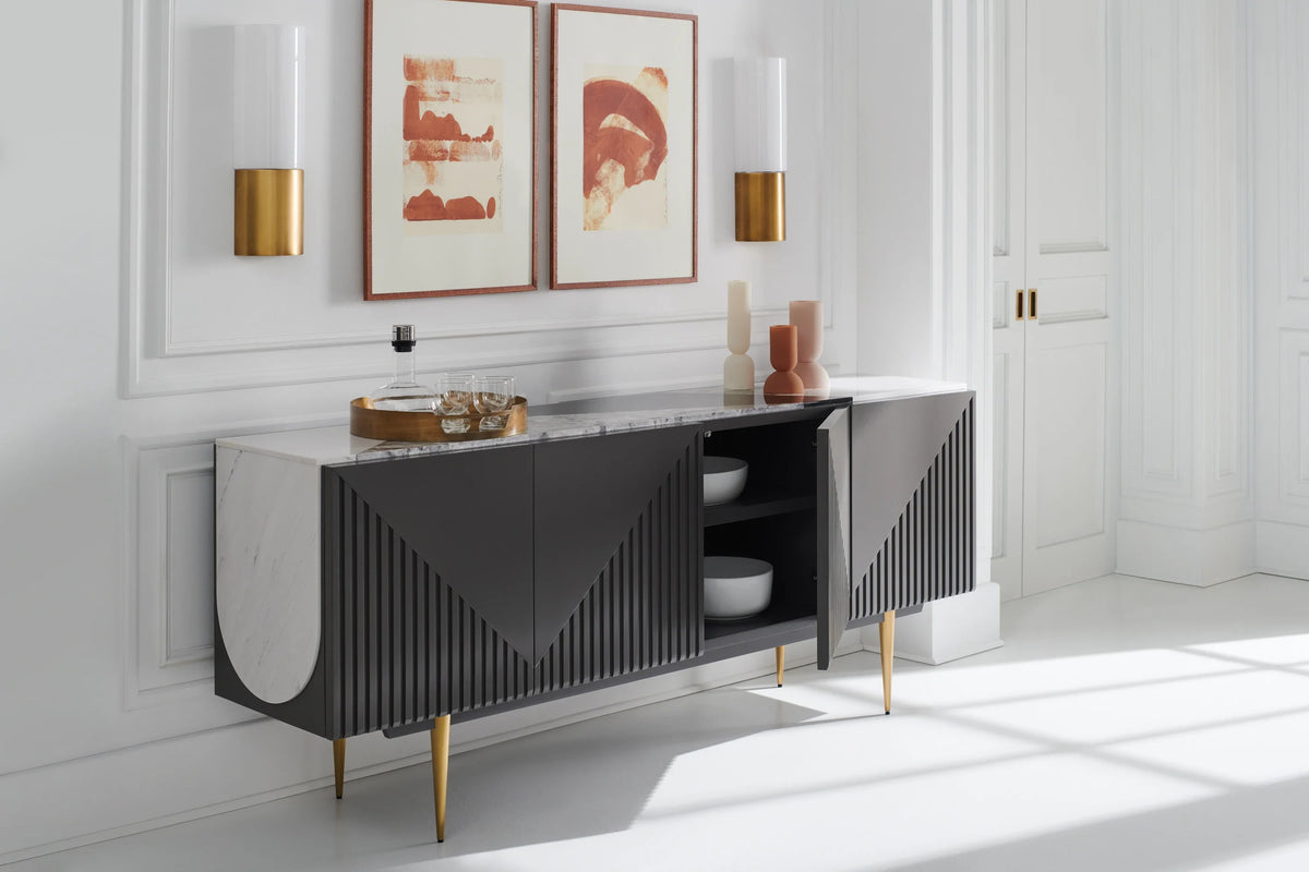 Caracole Over The Edge Buffet – side view – Lusso Furniture Miami