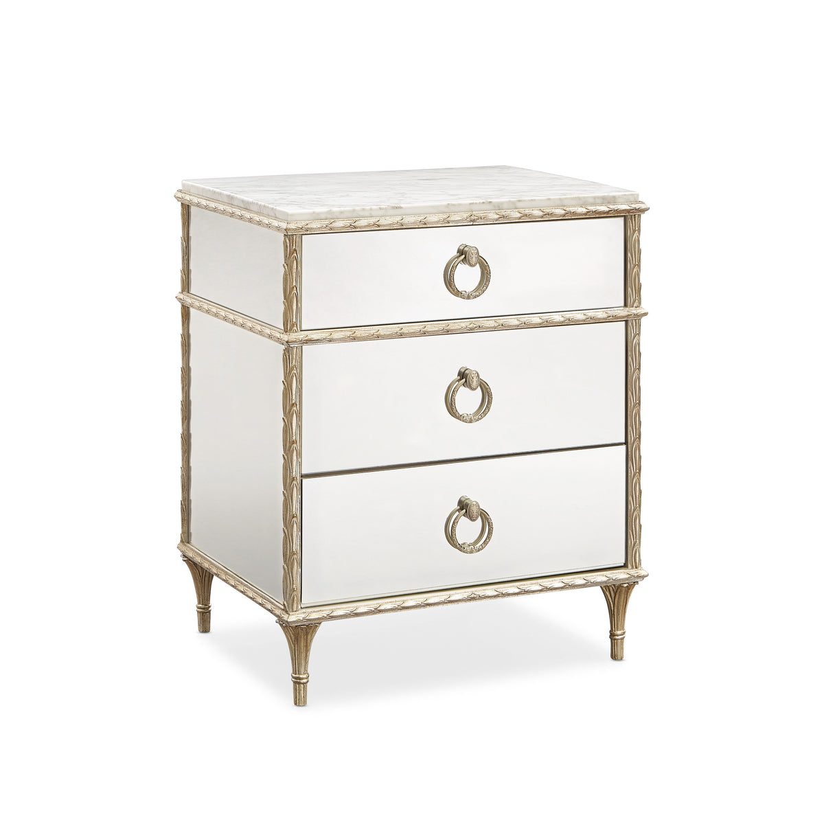Caracole Fontainebleau Nightstand – room setting – Lusso Furniture Miami