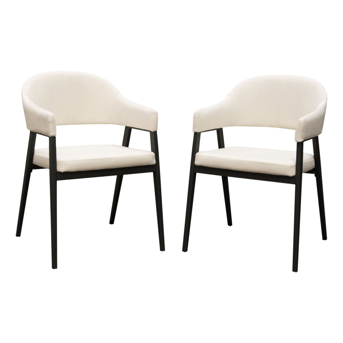 Adele Upholstered Dining Chair Set – Cream Fabric – alternate view – Lusso Furniture Miami