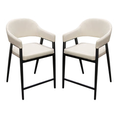 Adele Upholstered Counter Stool Set – Cream Fabric – alternate view – Lusso Furniture Miami