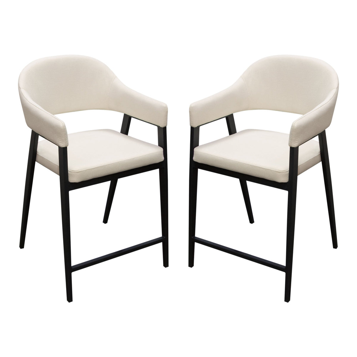 Adele Upholstered Counter Stool Set – Cream Fabric – alternate view – Lusso Furniture Miami