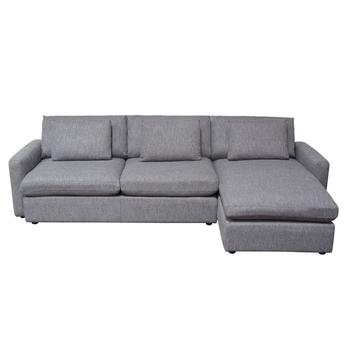 Arcadia Feather Down Sectional Sofa – 2-Piece Reversible Chaise Sectional / Grey Fabric – view 17 – Lusso Furniture Miami