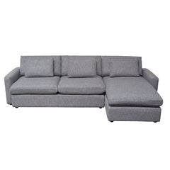 Arcadia Feather Down Sectional Sofa – 2-Piece Reversible Chaise Sectional / Grey Fabric – view 17 – Lusso Furniture Miami