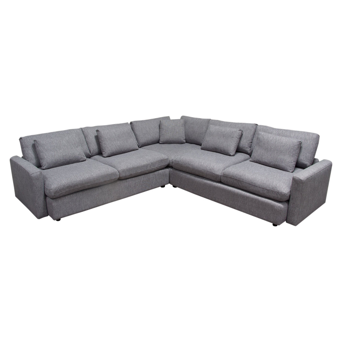 Arcadia Feather Down Sectional Sofa – 3-Piece Corner Sectional / Grey Fabric – view 25 – Lusso Furniture Miami
