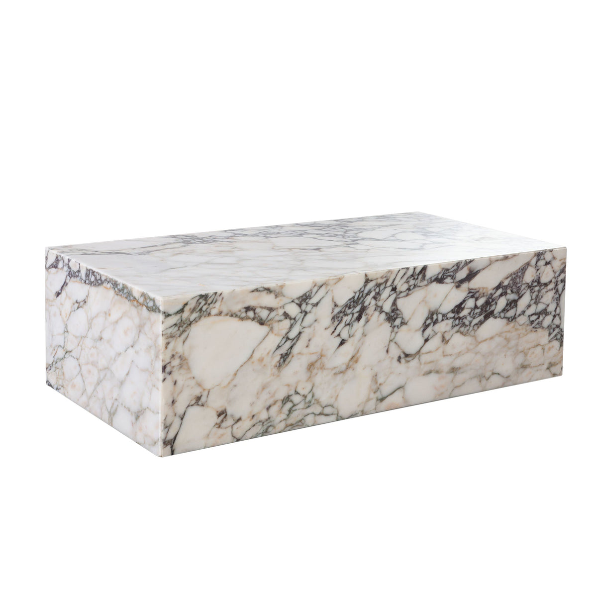 Ark Genuine Marble Coffee Table – angle view – Lusso Furniture Miami