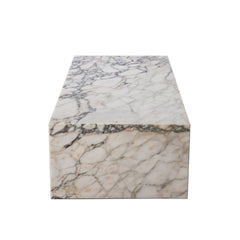 Ark Genuine Marble Coffee Table – side view – Lusso Furniture Miami