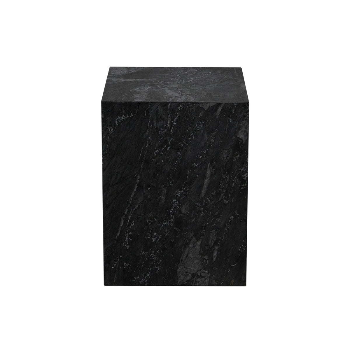 Ark Marble Pedestal End Table – Genuine Black Marble – view 17 – Lusso Furniture Miami