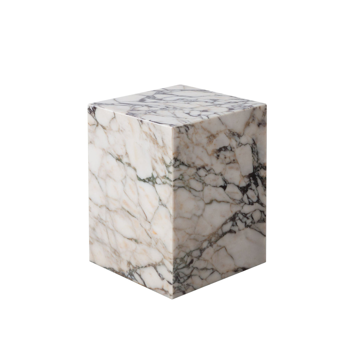 Ark Marble Pedestal End Table – angle view – Lusso Furniture Miami