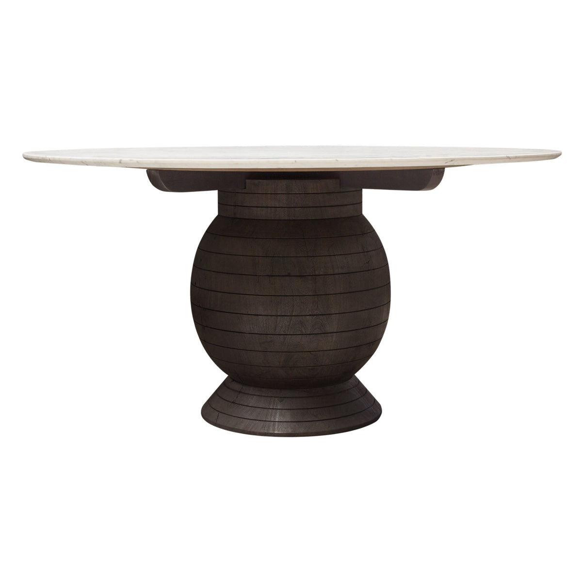 Ashe Round Marble Dining Table – angle view – Lusso Furniture Miami