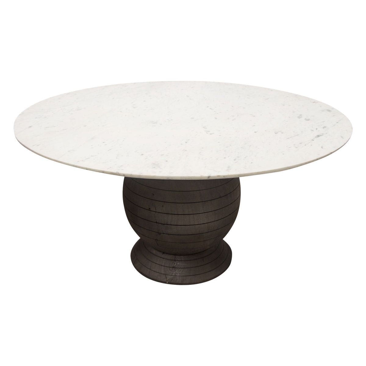 Ashe Round Marble Dining Table – side view – Lusso Furniture Miami
