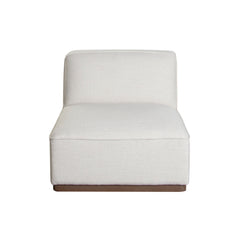 Aspen Low Profile Modular Sofa – Armless Chair / Cream Polyester Fabric – front view – Lusso Furniture Miami