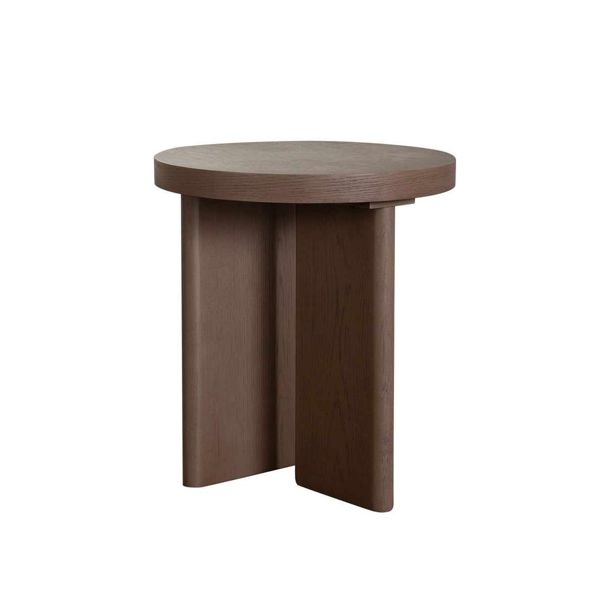 Aspen Round Pedestal End Table – angle view – Lusso Furniture Miami