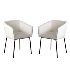 Avery Low Profile Dining Chair Set – Mist White Performance Fabric – alternate view – Lusso Furniture Miami