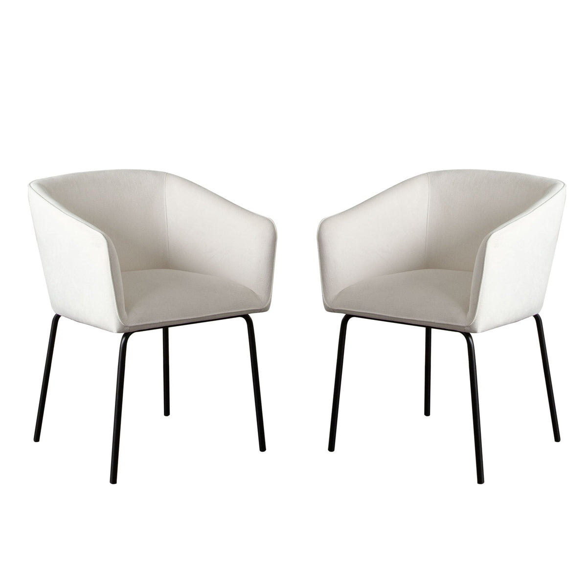 Avery Low Profile Dining Chair Set – Mist White Performance Fabric – alternate view – Lusso Furniture Miami