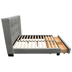 Beverly Tufted Storage Bed – room setting – Lusso Furniture Miami