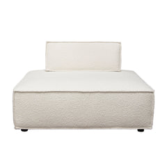 Cara Boucle Modular Lounger – Lounger / Ivory Boucle Fabric – front view – Lusso Furniture Miami
