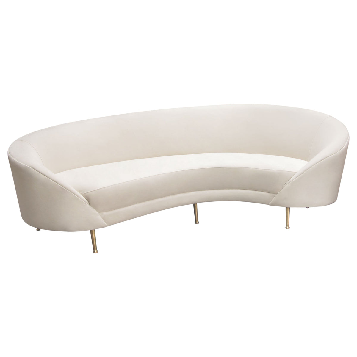 Celine Curved Velvet Sofa – angle view – Lusso Furniture Miami