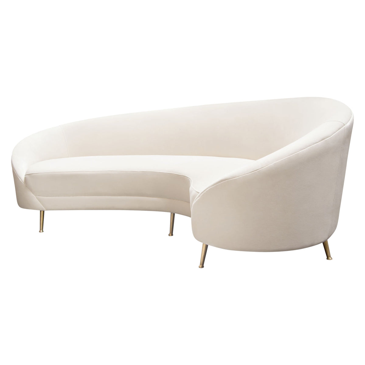 Celine Curved Velvet Sofa – top view – Lusso Furniture Miami