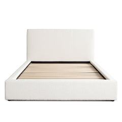 Cloud Low Profile Platform Bed – Queen / Ivory Boucle Fabric – view 13 – Lusso Furniture Miami