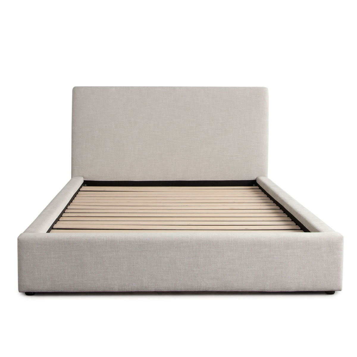 Cloud Low Profile Platform Bed – Queen / Sand Fabric – top view – Lusso Furniture Miami