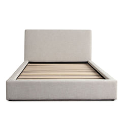 Cloud Low Profile Platform Bed – Queen / Sand Fabric – top view – Lusso Furniture Miami