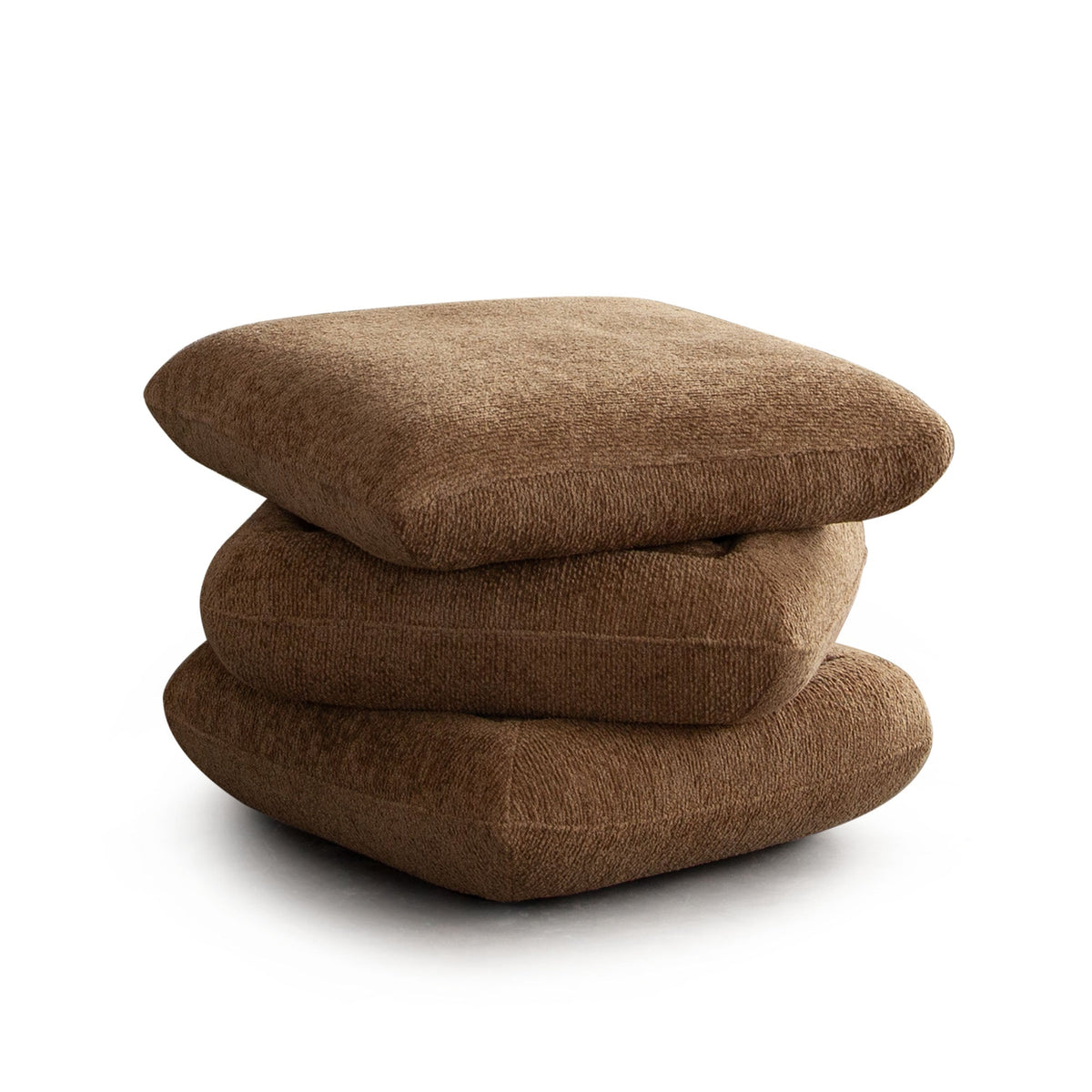 Code Three Tiered Cushion Ottoman – Dune Medal Bronze Performance Fabric – front view – Lusso Furniture Miami