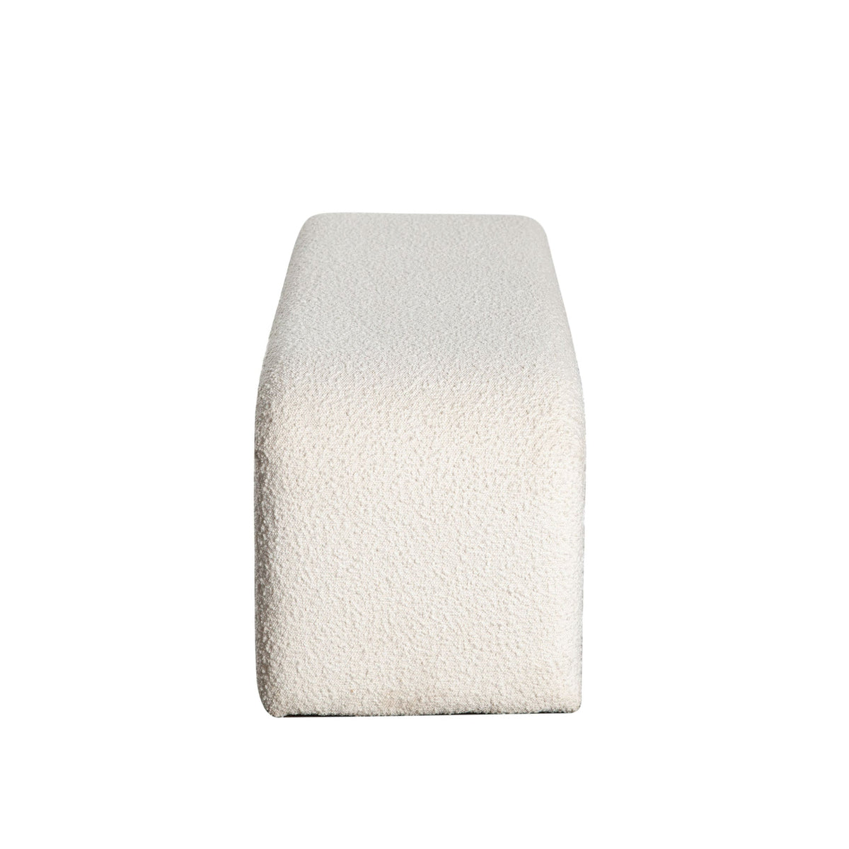Conrad Boucle Accent Bench – side view – Lusso Furniture Miami
