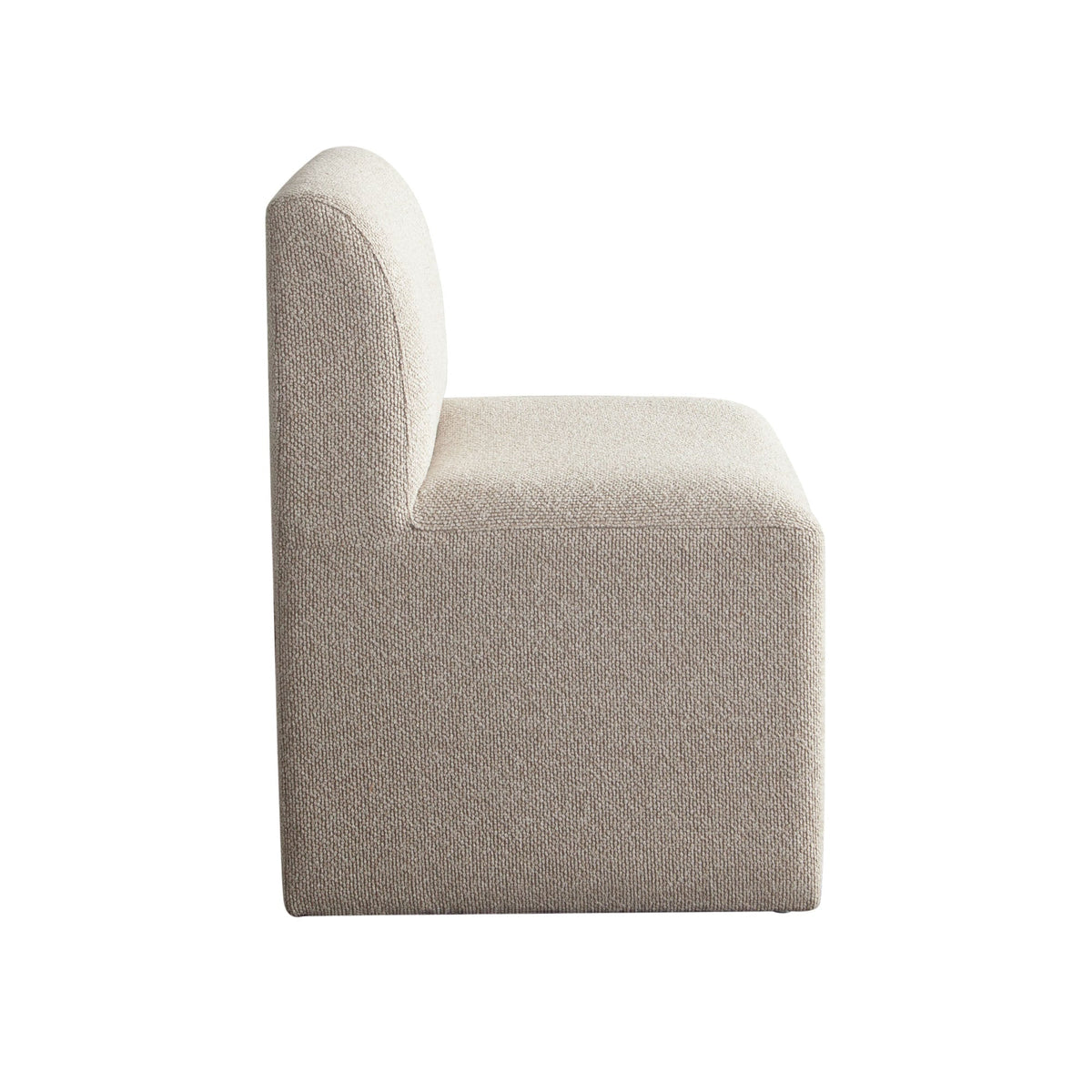 Coral Armless Upholstered Dining Chair – side view – Lusso Furniture Miami