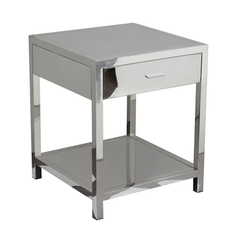 Corleo Polished Stainless Steel End Table-zoom-