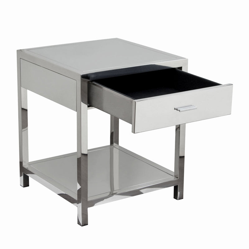 Corleo Polished Stainless Steel End Table-zoom-