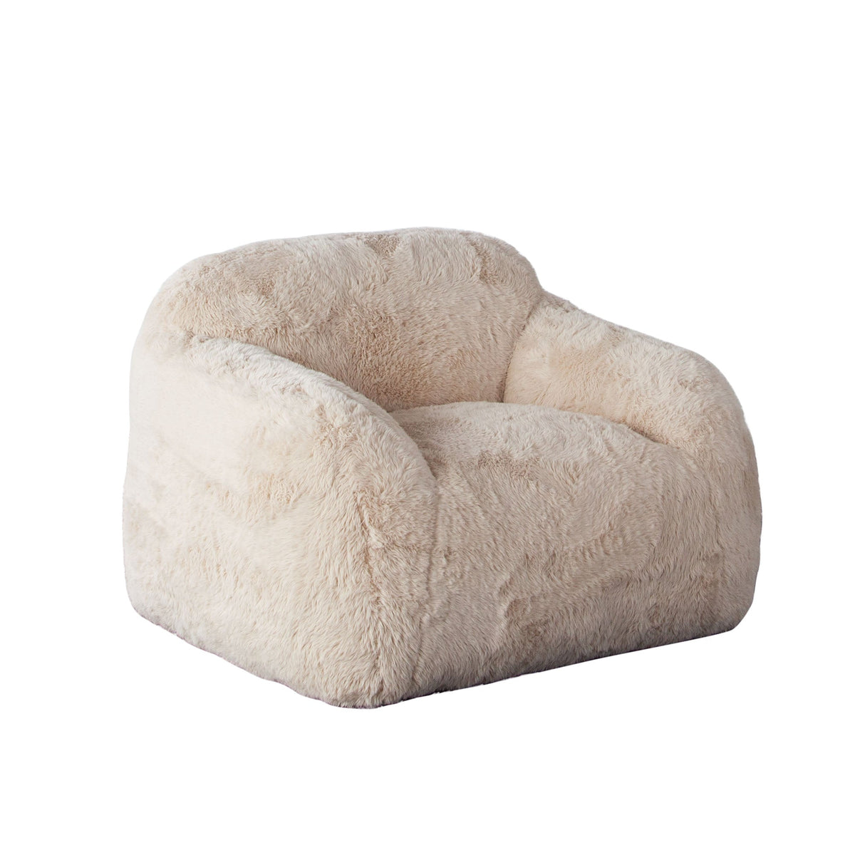 Dawson Faux Fur Accent Chair – angle view – Lusso Furniture Miami
