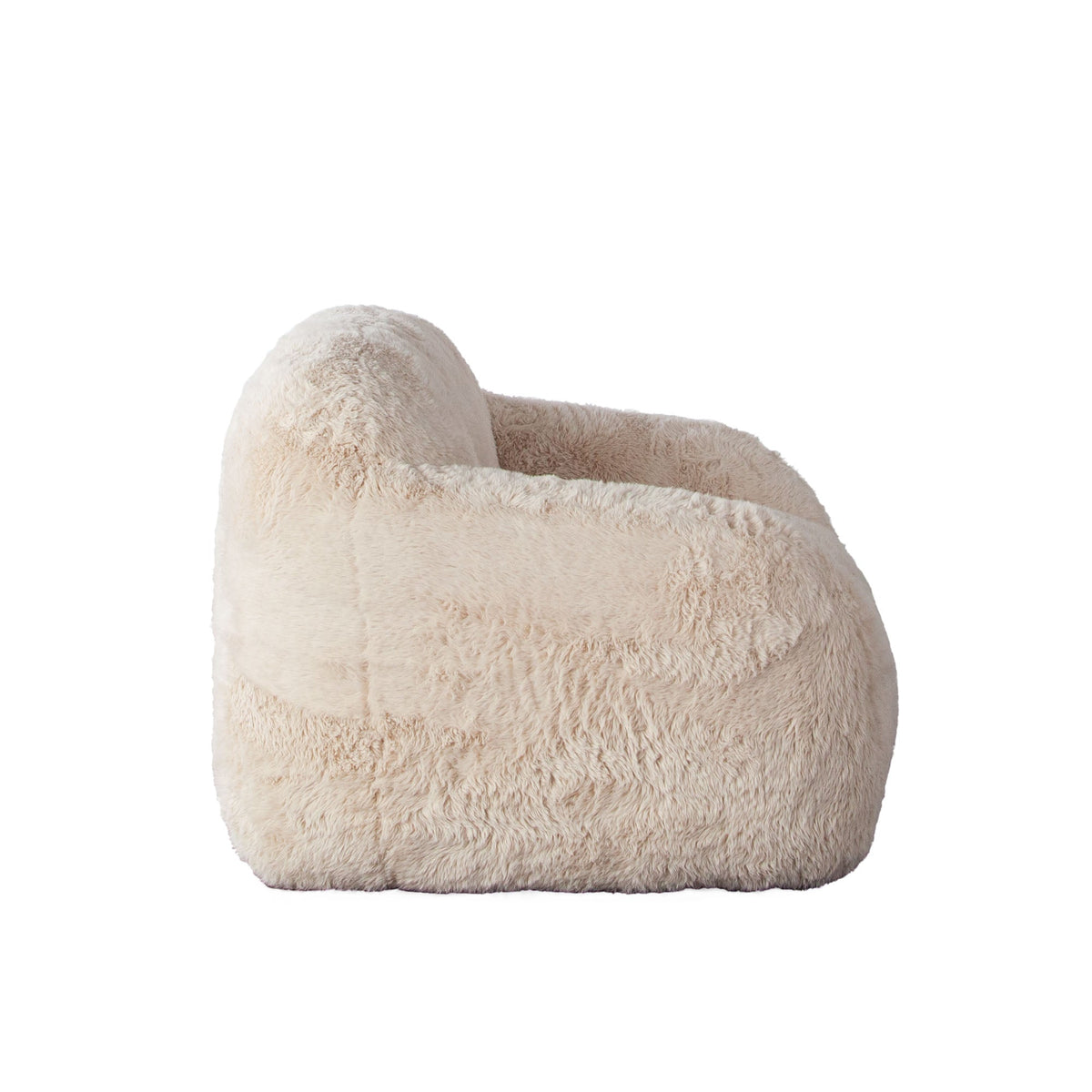 Dawson Faux Fur Accent Chair – side view – Lusso Furniture Miami