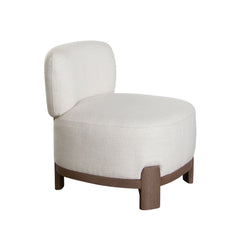 Dove Curved Armless Accent Chair – angle view – Lusso Furniture Miami