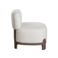 Dove Curved Armless Accent Chair – side view – Lusso Furniture Miami