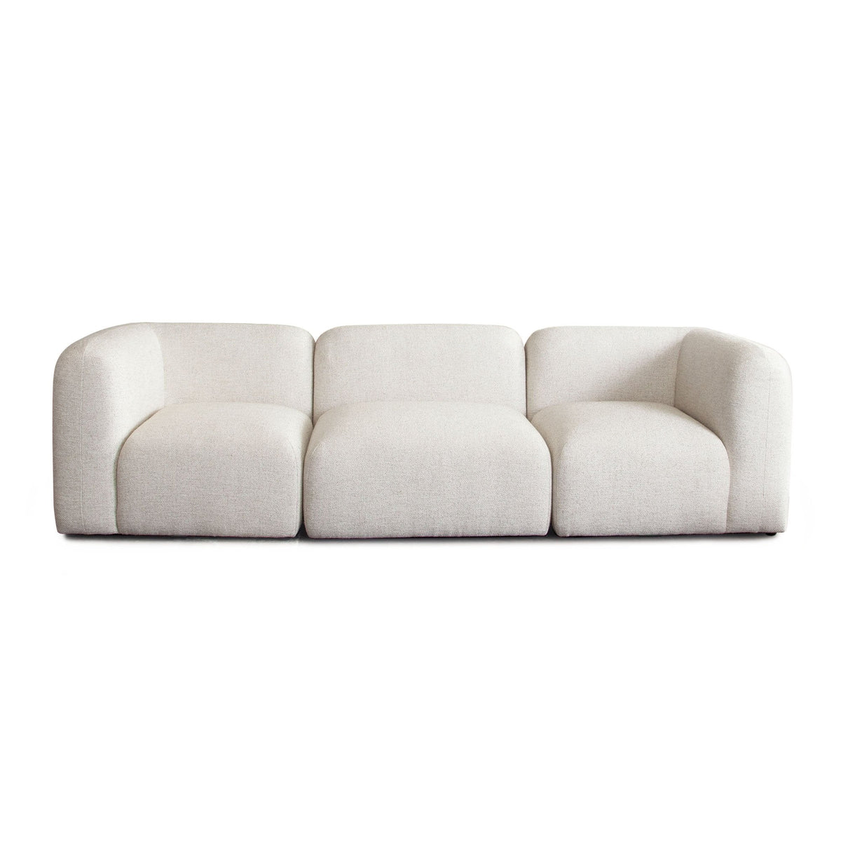 Echo Modular Sectional Sofa – 3-Piece Modular Sofa / Cream Fabric – top view – Lusso Furniture Miami