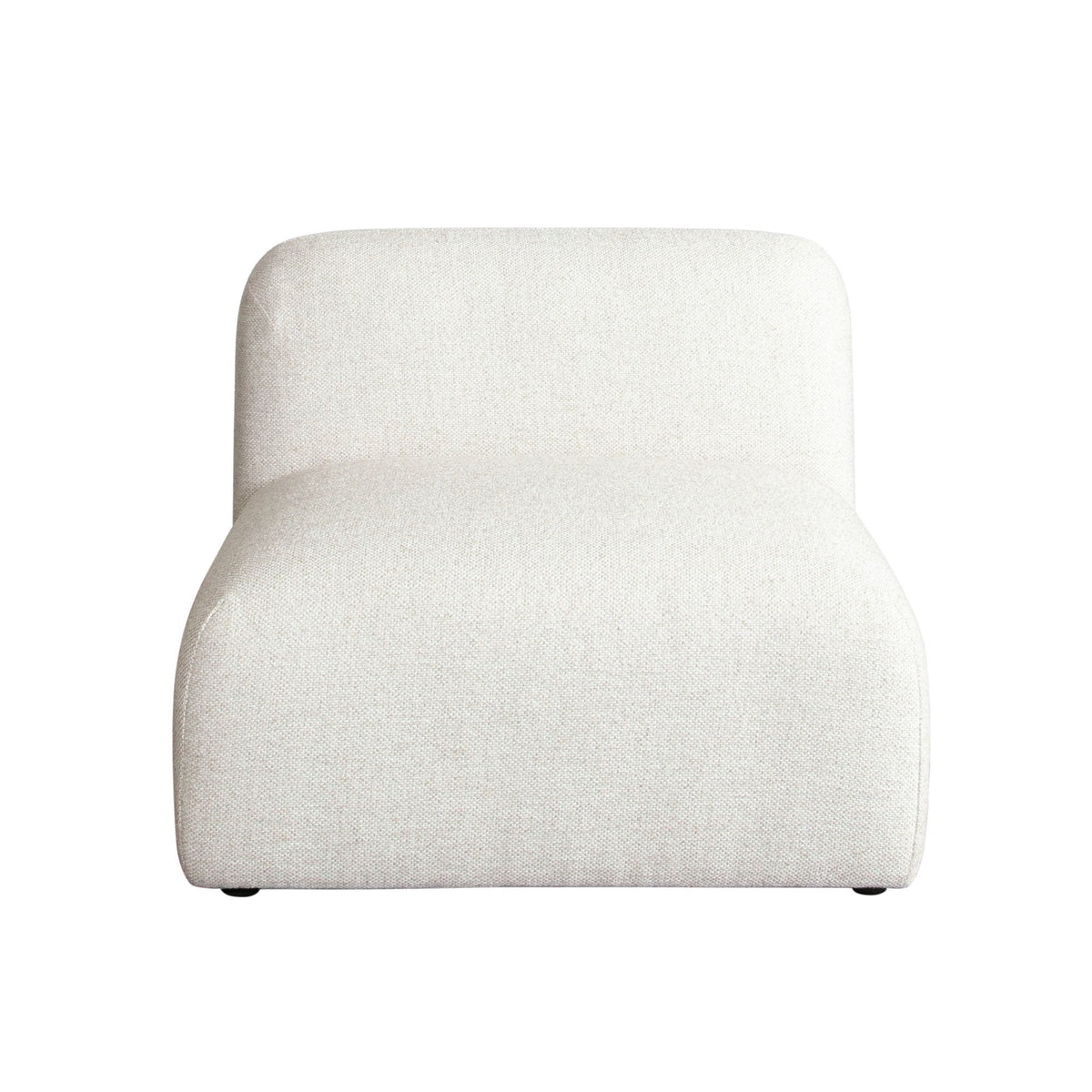 Echo Modular Sectional Sofa – Armless Chair / Cream Fabric – front view – Lusso Furniture Miami